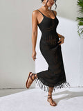 Openwork Scoop Neck Cover-Up Dress - Trendsi - Flyclothing LLC