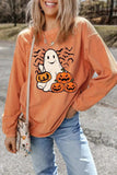 Jack-O'-Lantern Round Neck Long Sleeve Sweatshirt - Trendsi - Flyclothing LLC