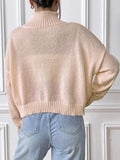 Bow Turtleneck Long Sleeve Sweater - Trendsi - Flyclothing LLC