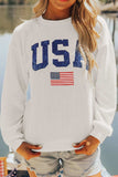 US Flag Corded Long Sleeve Sweatshirt - Trendsi - Flyclothing LLC