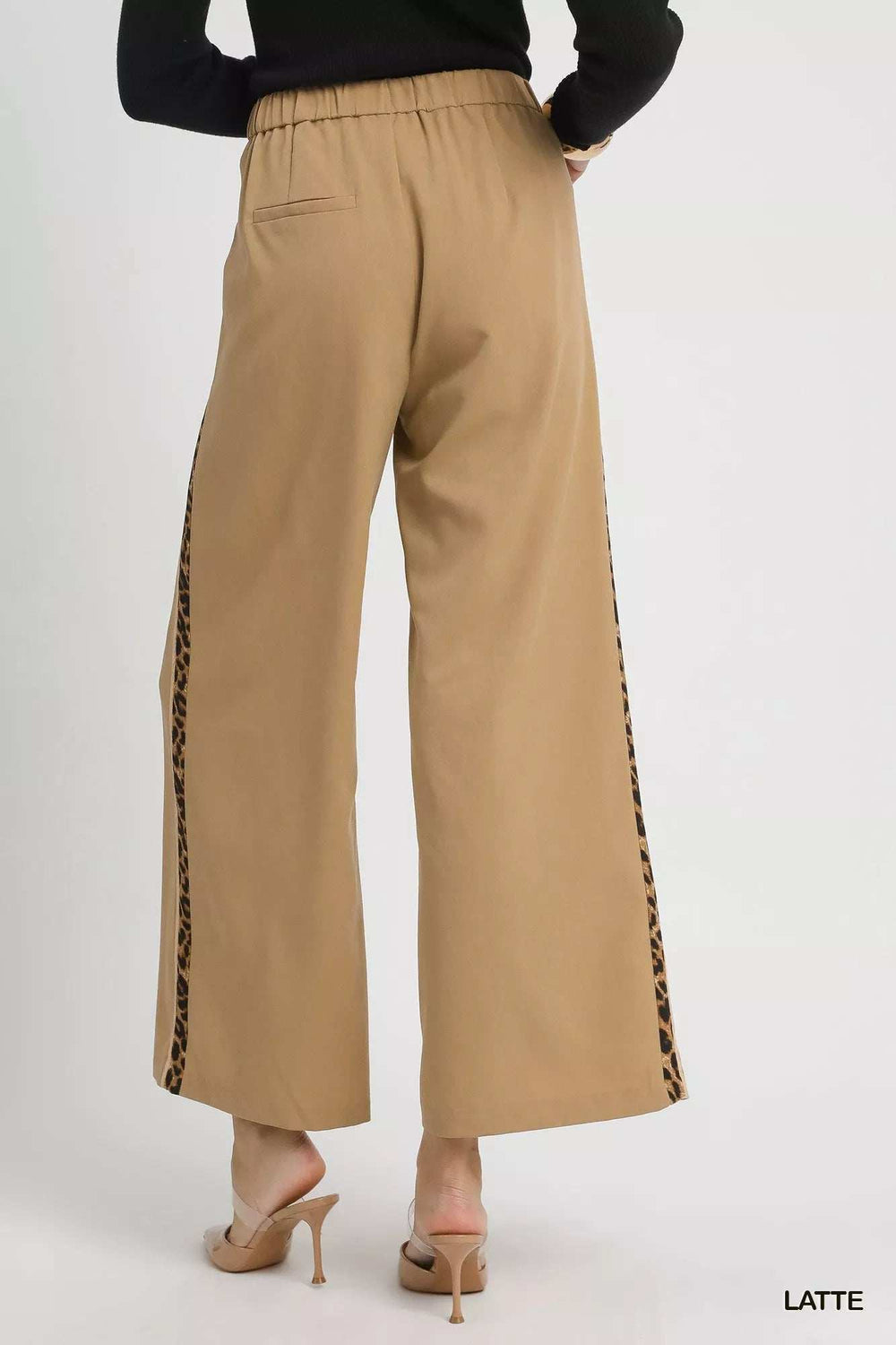 Umgee Front Pleated Wide-Leg Pants with Contrast Trim - Trendsi - Flyclothing LLC