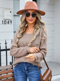 Decor Button Drop Shoulder Knit Top - Trendsi - Flyclothing LLC