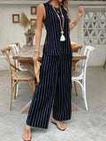 Striped Sleeveless Top and Pants Two-Piece Set - Trendsi - Flyclothing LLC