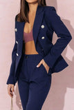 Full Size Lapel Collar Long Sleeve Blazer and Pants Set Plus Size - Trendsi - Flyclothing LLC