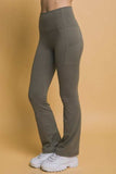Love Tree High Waist Flare Active Leggings with Side Pockets - Trendsi - Flyclothing LLC