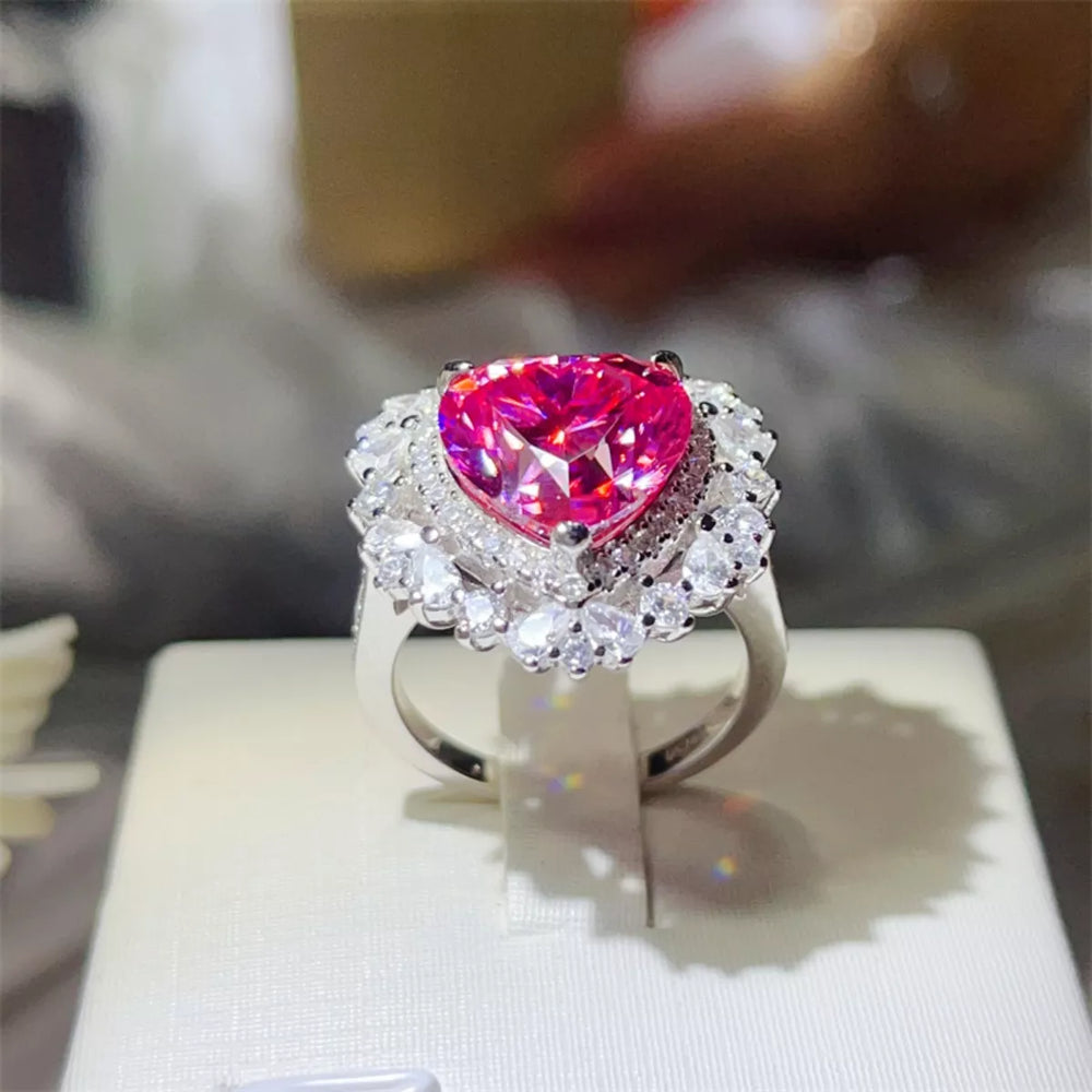 5 Carat Moissanite 925 Sterling Silver Heart-Shaped Ring - Trendsi - Flyclothing LLC
