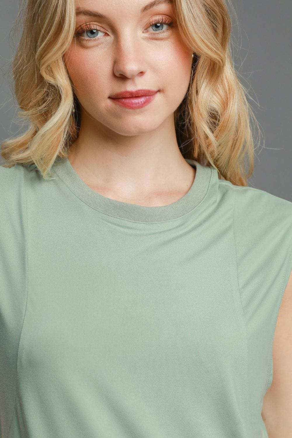 Umgee Round Neck Sleeveless High-Low Curved Hemline Mini Dress - Trendsi - Flyclothing LLC