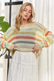 ADORA Stripe Long Sleeves Knit Top - Trendsi - Flyclothing LLC