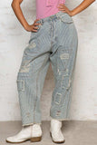 POL Distressed Raw Hem Wide Leg Pants - Trendsi - Flyclothing LLC