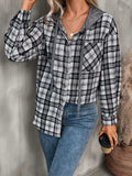Plaid Long Sleeve Hooded Jacket - Trendsi - Flyclothing LLC