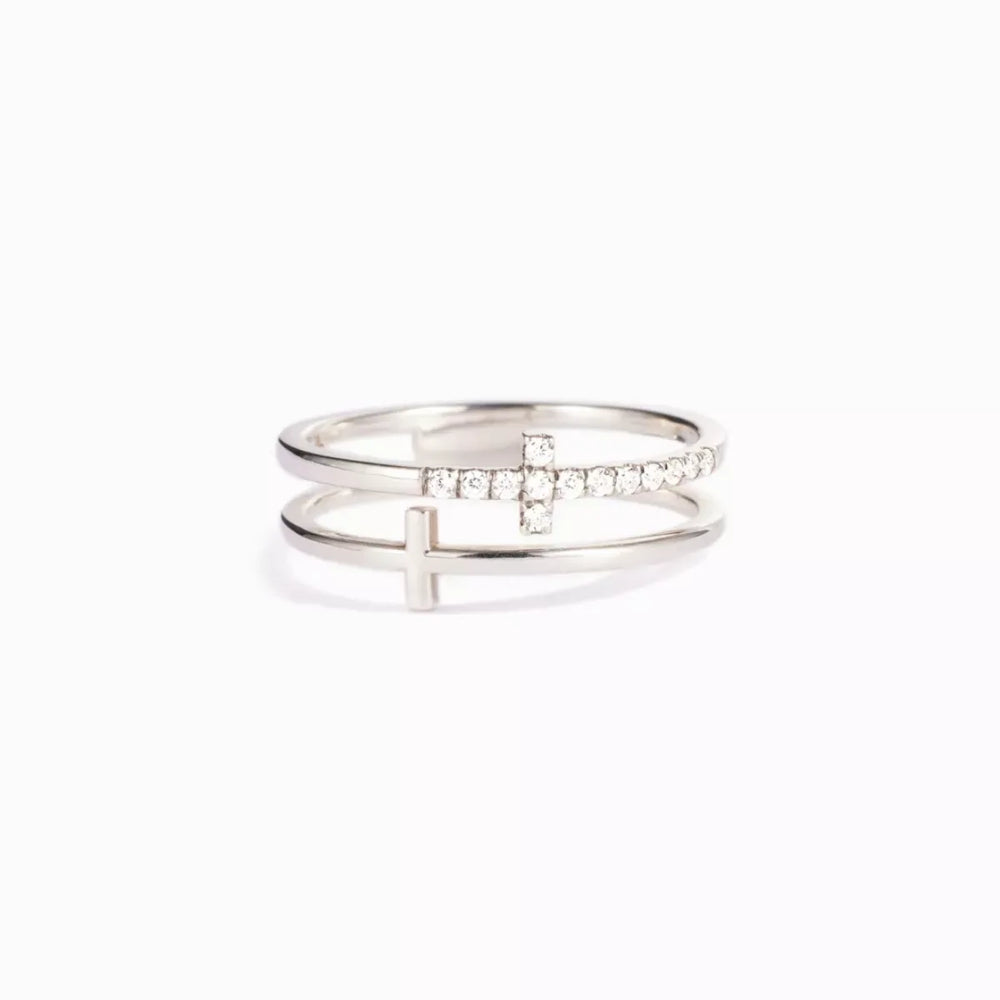 Double Band Cross Ring - Trendsi - Flyclothing LLC