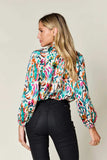 Double Take Full Size Printed Button Up Long Sleeve Shirt - Trendsi - Flyclothing LLC