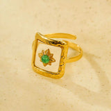 18K Gold-Plated Adjustable Open Ring - Trendsi - Flyclothing LLC