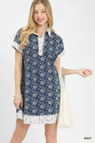 Umgee Border Print Belted Shirt Dress - Trendsi - Flyclothing LLC