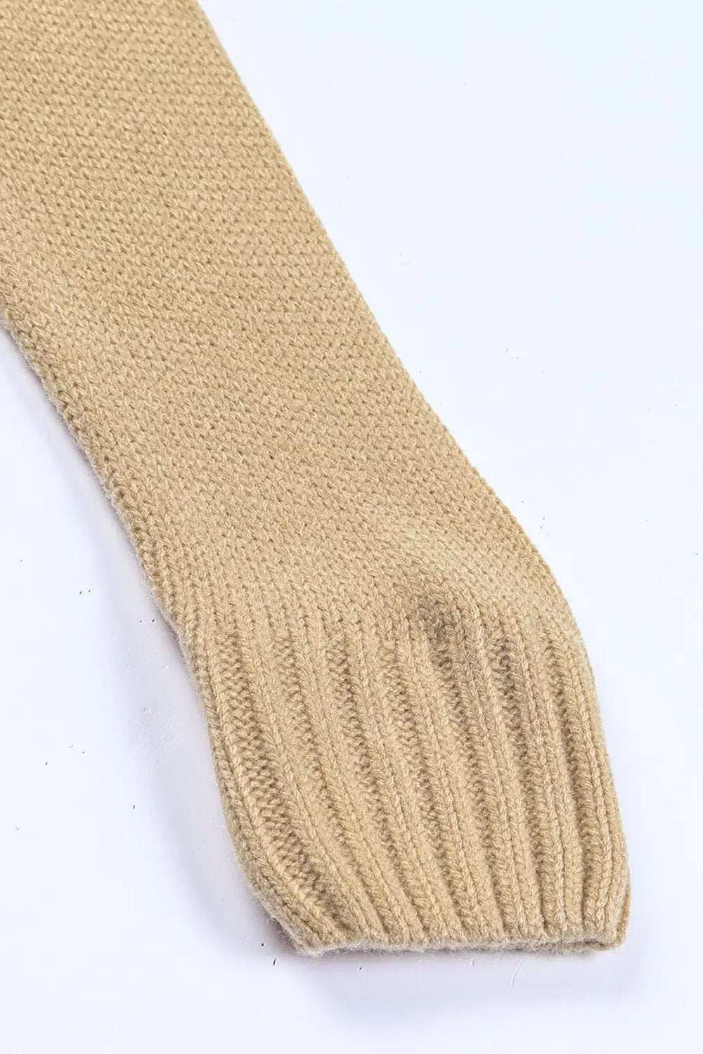 Cable-Knit Button Down V-Neck Cardigan - Trendsi - Flyclothing LLC