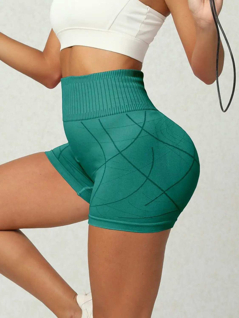 High Waist Active Shorts - Trendsi - Flyclothing LLC
