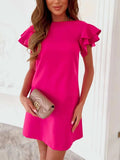 Ruffled Layered Short Sleeve Mini Dress - Trendsi - Flyclothing LLC