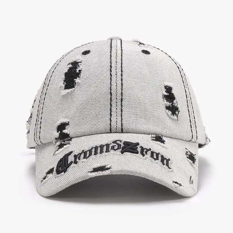 Distressed Letter Embroidered Baseball Cap - Trendsi - Flyclothing LLC