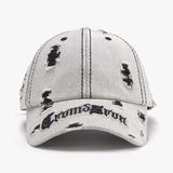 Distressed Letter Embroidered Baseball Cap - Trendsi - Flyclothing LLC