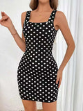 Contrast Polka Dot Mini Cami Dress - Trendsi - Flyclothing LLC