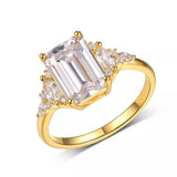 3 Carat Moissanite 925 Sterling Silver Rectangle Ring - Trendsi - Flyclothing LLC