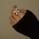 Stainless Steel Crisscross Open Ring - Trendsi - Flyclothing LLC