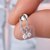925 Sterling Silver Moissanite C-Hoop Earrings - Trendsi - Flyclothing LLC