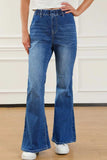 Elastic Waist Bootcut Jeans with Pockets - Trendsi - Flyclothing LLC
