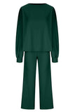 Round Neck Long Sleeve Top and Pants Set - Trendsi - Flyclothing LLC