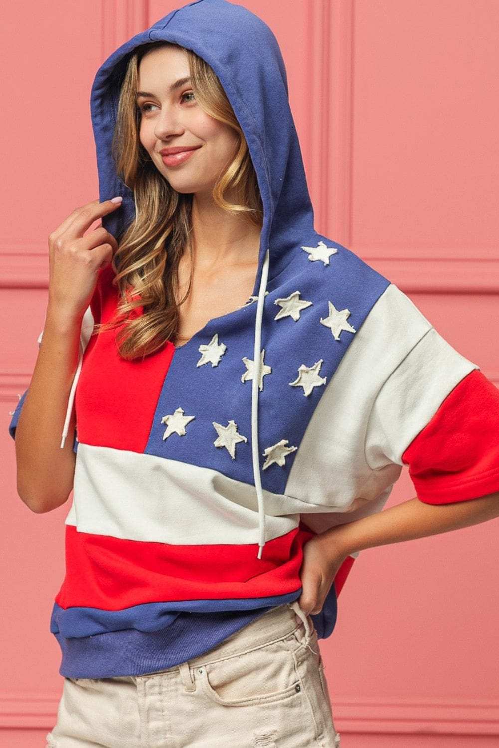 BiBi American Flag Theme Hoodie - Trendsi - Flyclothing LLC