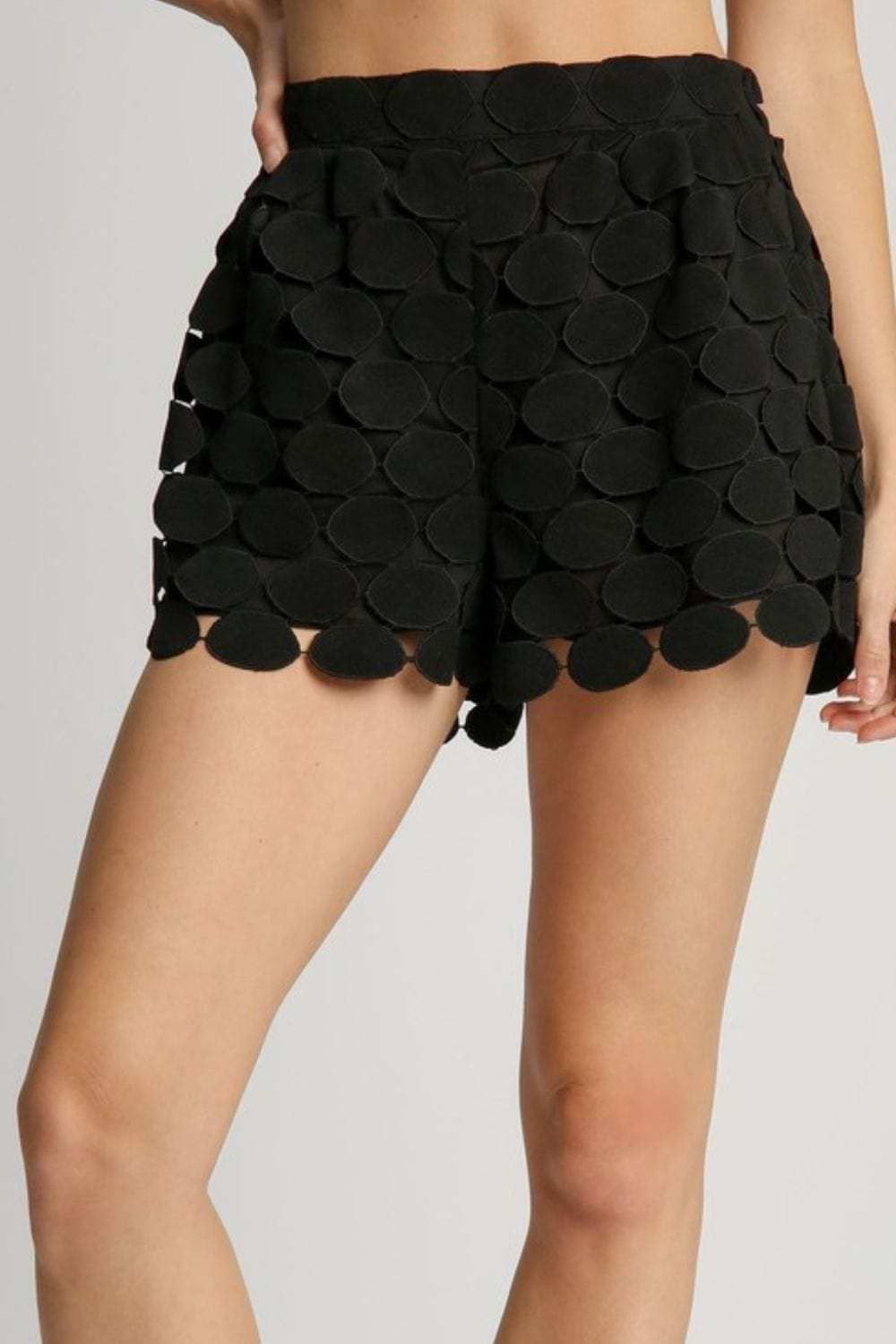 Umgee Full Size Polka Dot Lace Shorts Plus Size - Trendsi - Flyclothing LLC