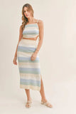 MABLE Striped Knit Cami and Midi Skirt Set - Trendsi - Flyclothing LLC