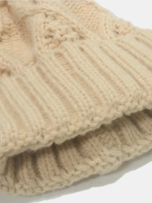 Roll Rim Cable-Knit Hat - Trendsi - Flyclothing LLC