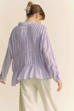 Davi & Dani Ruched All Over Button Front Shirt - Trendsi - Flyclothing LLC