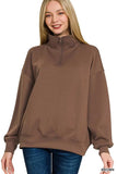 Zenana Scuba Quarter-Zip Sweatshirt - Trendsi - Flyclothing LLC