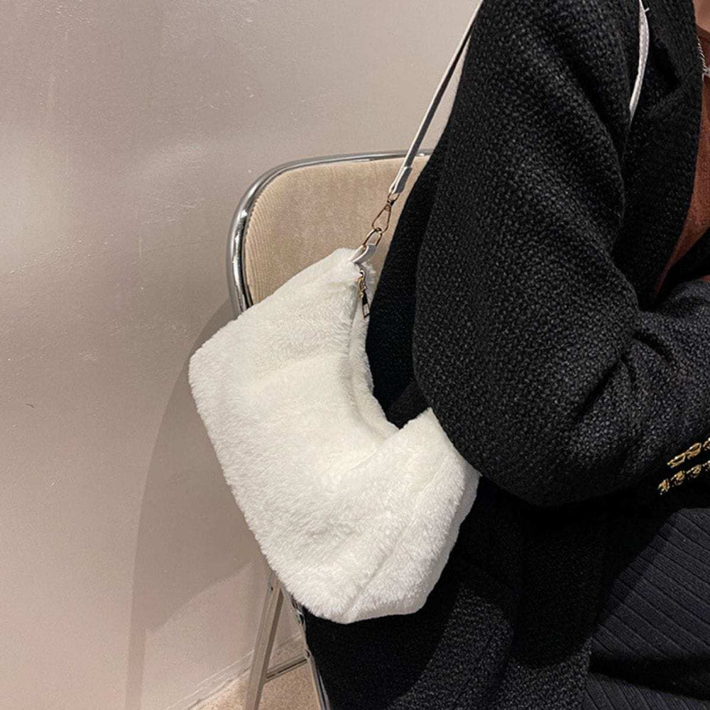 Faux Fur Removable Strap Shoulder Bag - Trendsi - Flyclothing LLC