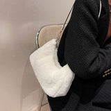 Faux Fur Removable Strap Shoulder Bag - Trendsi - Flyclothing LLC