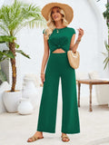 Twisted Round Neck Cap Sleeve Jumpsuit - Trendsi - Flyclothing LLC