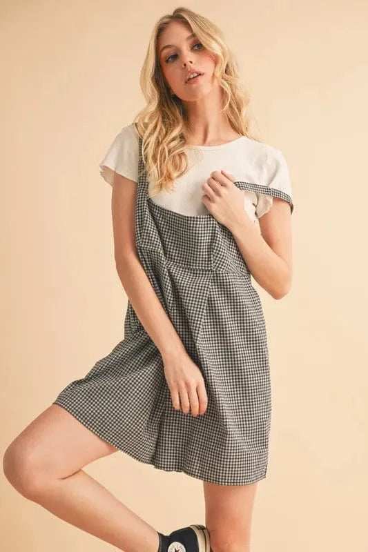 Aemi+Co Plaid Square Neck Romper - Trendsi - Flyclothing LLC