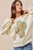 BiBi Cactus Embroidered Fleece Sweatshirt - Trendsi - Flyclothing LLC