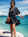 Surplice Half Sleeve Mini Dress - Trendsi - Flyclothing LLC