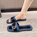 Buckle Trim Open Toe Sandals - Trendsi - Flyclothing LLC