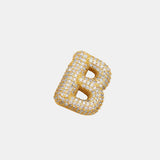 Gold-Plated Inlaid Zircon Letter Necklace - Trendsi - Flyclothing LLC