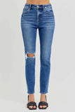 RISEN Full Size High Rise Ankle Skinny Knee Distressed Jeans - Trendsi - Flyclothing LLC
