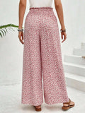 Tied Printed Wide Leg Pants - Trendsi - Flyclothing LLC