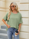 Florira Round Neck Half Sleeve T-Shirt - Trendsi - Flyclothing LLC