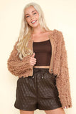 VERY J Shaggy Yarn Knit Zip Up Jacket - Trendsi - Flyclothing LLC