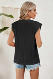 Eyelet Round Neck Tank - Trendsi - Flyclothing LLC