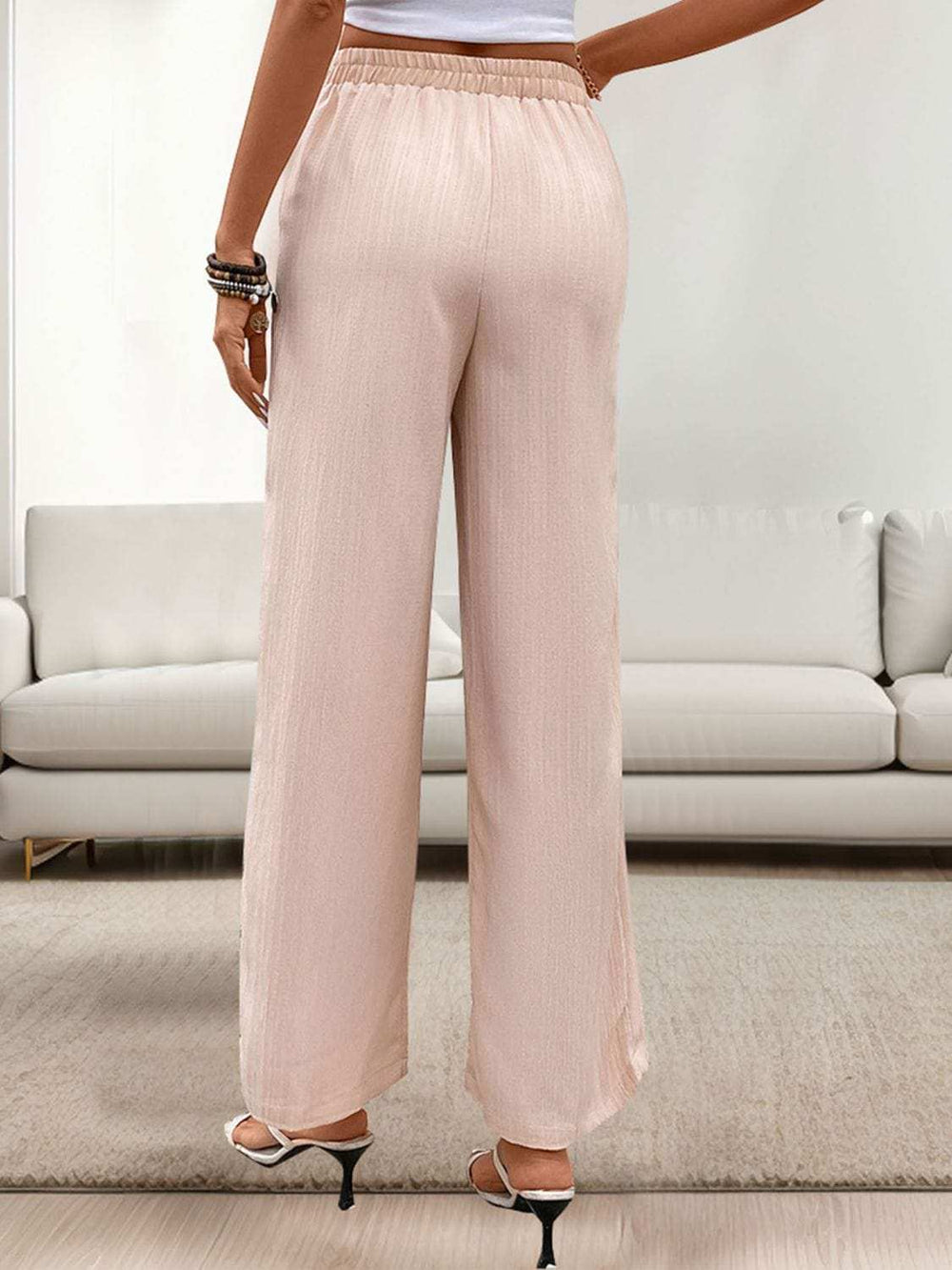 Tied Wide Leg Pants with Pockets - Trendsi - Flyclothing LLC