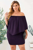 Full Size Off-Shoulder Half Sleeve Dress - Trendsi - Flyclothing LLC